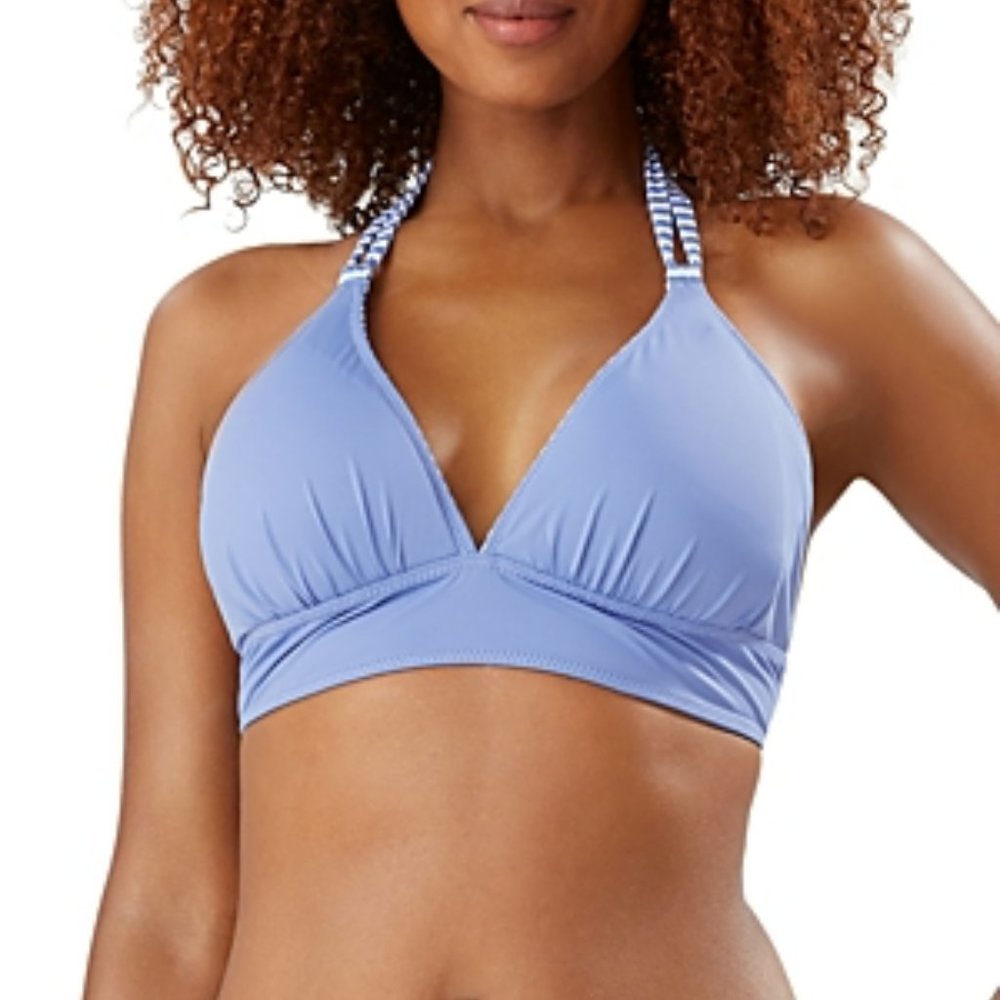 Tommy Bahama Breaker Bay Reversible Halter Bikini Top in Blue Monday (XL)